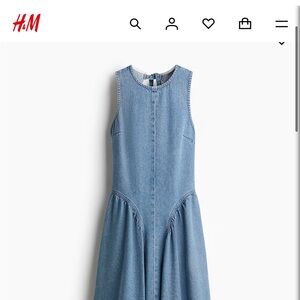 H&M viral denim fitted bodice Backless Dress